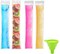 100 Pcs Disposable Ice Popsicle Mold Bags BPA Free Freezer Tubes Ice Candy Pops With a Funnel and Zip Seals For Healthy Snacks,Yogurt Sticks,Juice,Fruit Smoothies